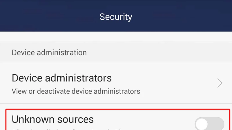 Configuring Install Unknown Apps Permission on Android Device