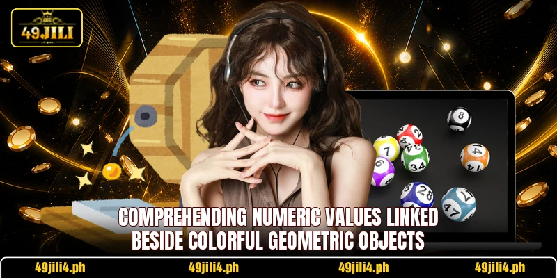Comprehending numeric values linked beside colorful geometric objects